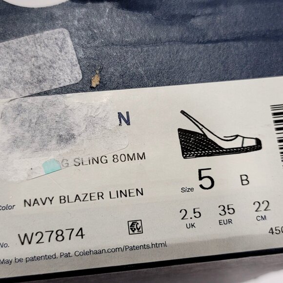 Cole Haan Cloudfeel Wedge Slingback Espadrille 5 Blue - Picture 11 of 12